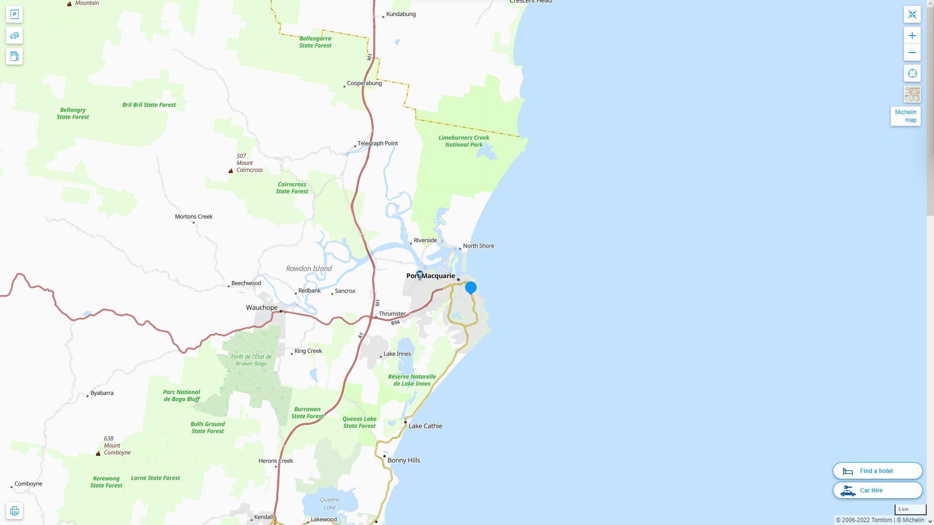 Port Macquarie Highway and Road Map